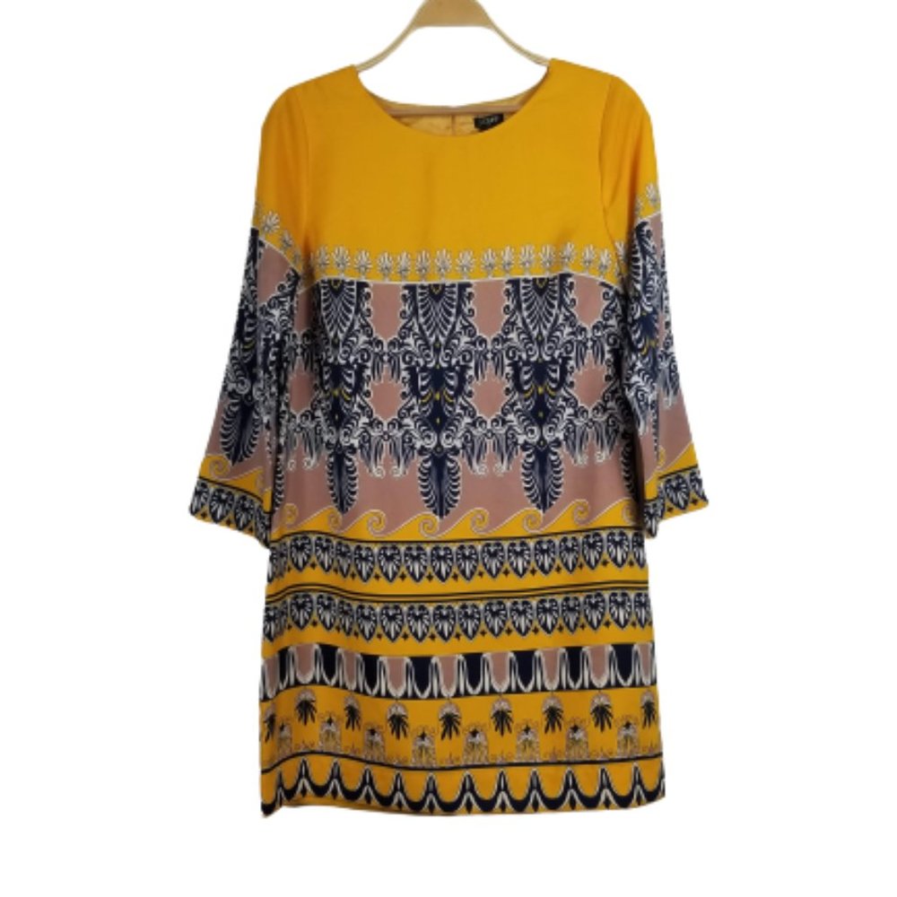 J. Crew Preppy Tribal Paisley Scroll Shift Dress